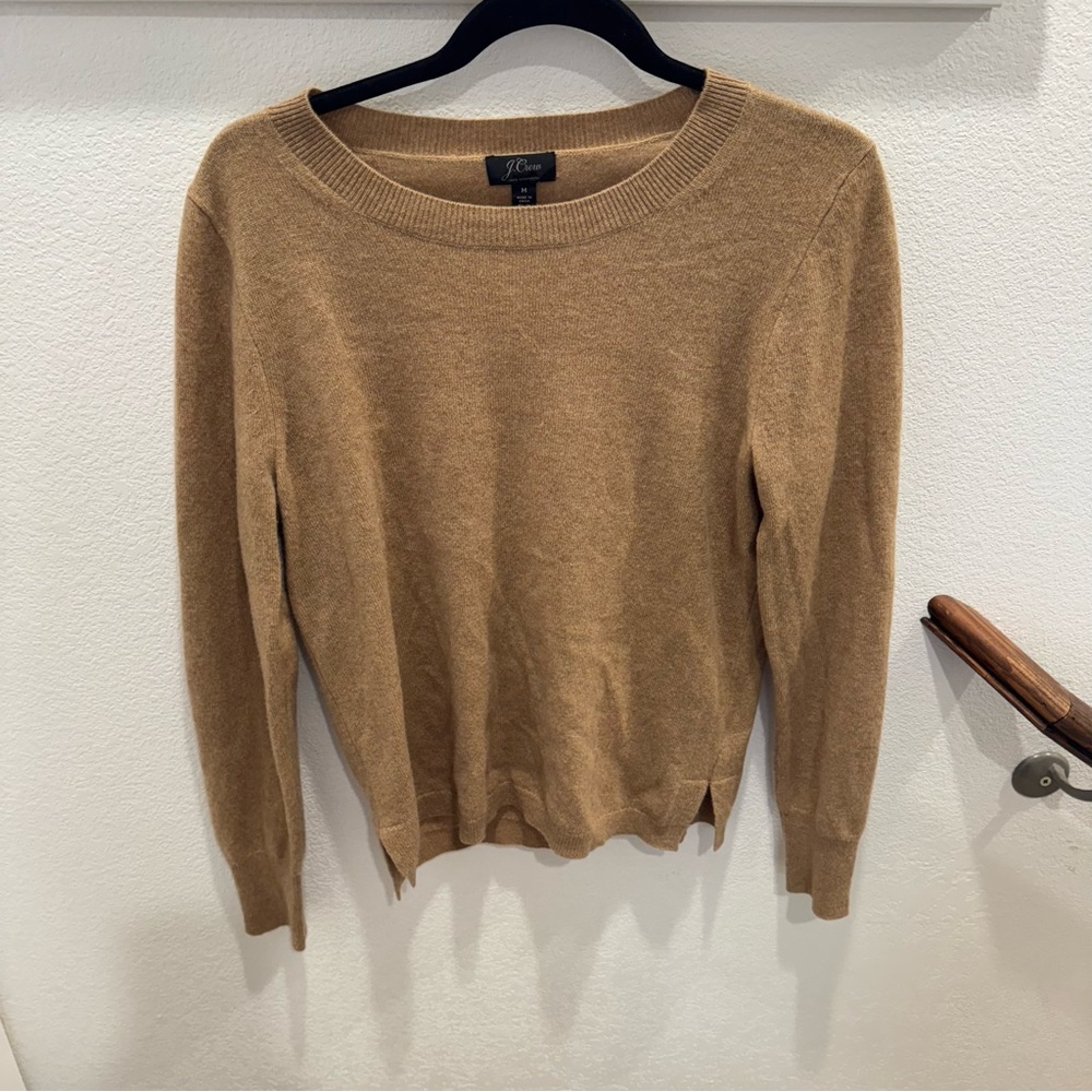 J. Crew Women's Camel cashmere Crew Neck Sweater size M